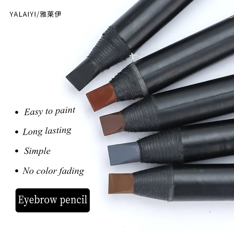 

12PCS/set Microblading Eyebrow Pencil Back with Brush Cap Waterproof Long-Lasting Natural Cosmetic for Eyeshadow Makeup Beauty