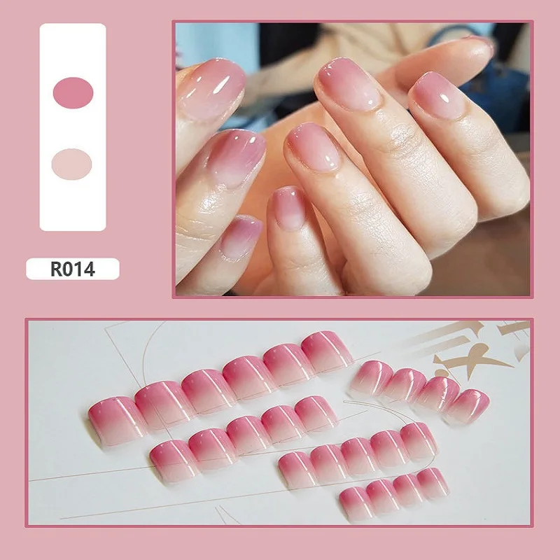 

24Pcs Fake Nails Arts Pattern Cartoon Tips With Glue Full Cover Nail Tip Fales Art Press On Nails With Glue Designs Set Sticker