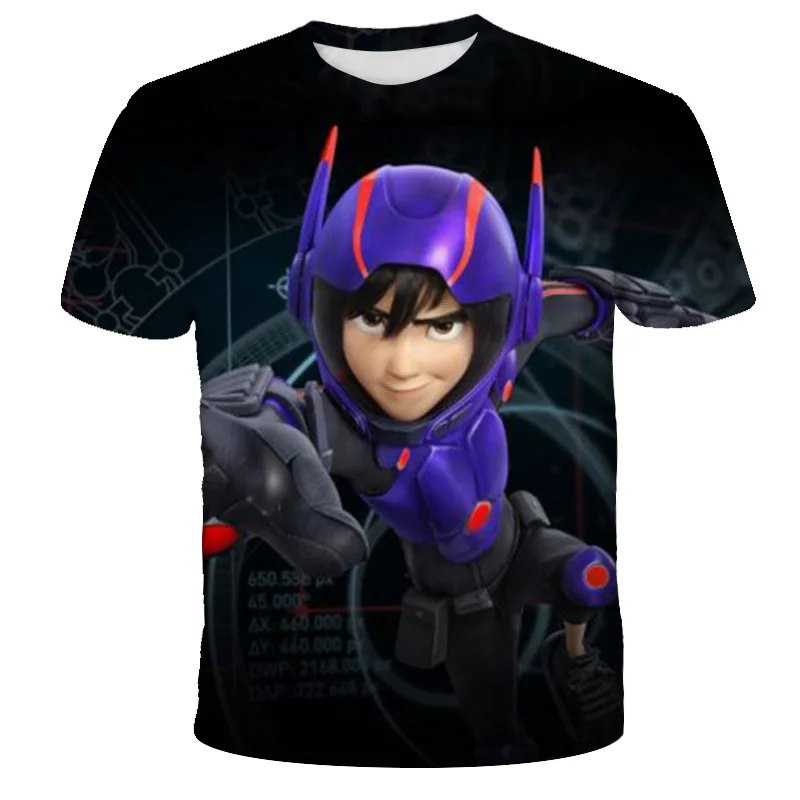 

Latest Big Hero 6 T shirt Boy And Girls Shirt Big Hero 6 3D Print Lovable T-shirt 2021 Summer Tshirt Streetwear Tops 3 Years