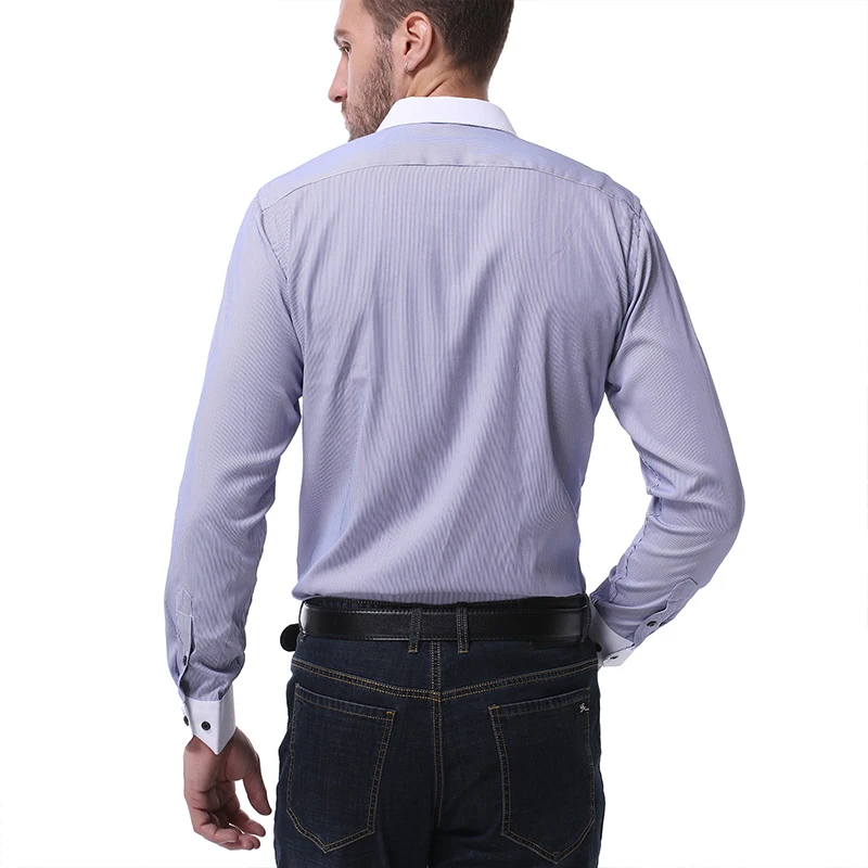 2022 Spring Men Lapel shirt Long Sleeve Turn Down Collar casual shirt Slim Pure Colors Solid Fit Business Shirts Male