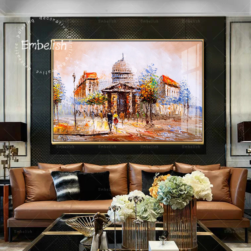

Embelish Street Landscape Of Paris Modern Home Decor Pictures For Living Room Watercolor Wall Posters HD Print Canvas Paintings