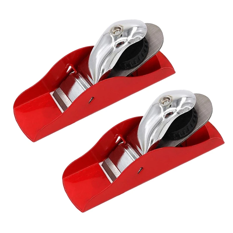 

2 Pcs Mini Hand Planer 6.3 Inch Red Adjustable Used Wood Craft Processing Carving and Trimming Projects Carpenter DIY