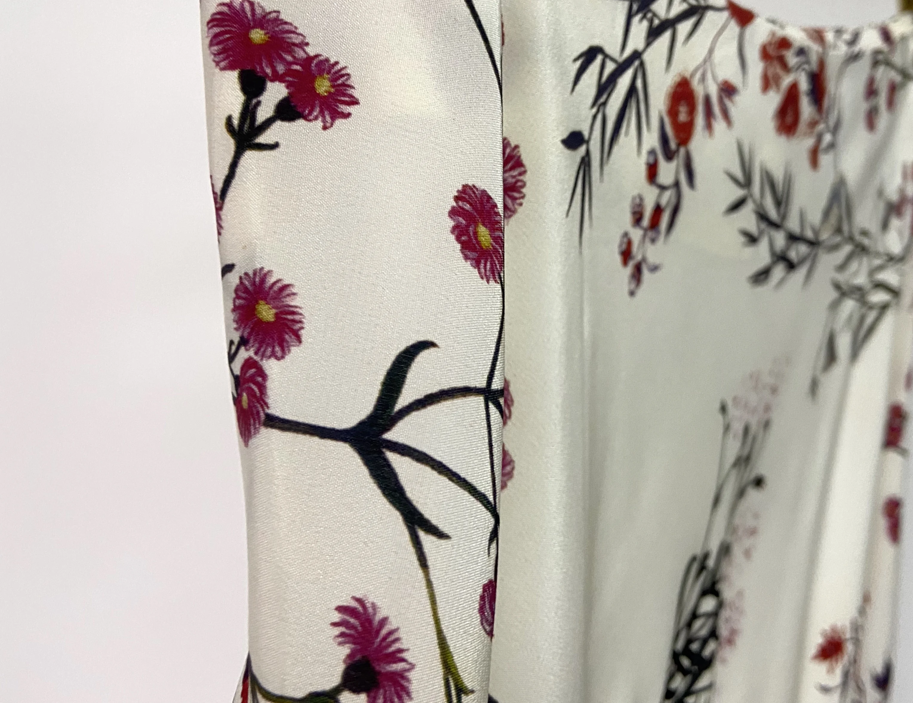 

2021 Spring New Mulberry Silk Print White Shirt Women
