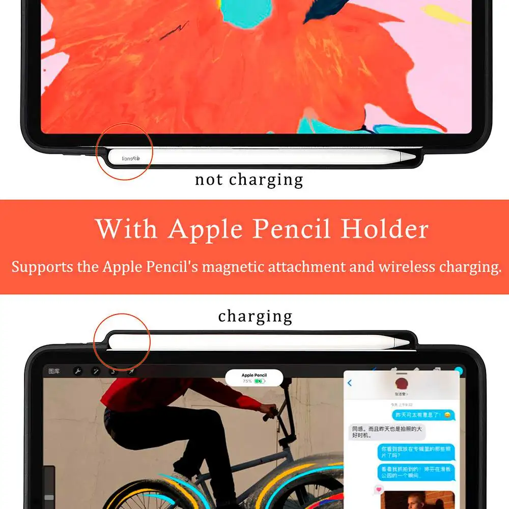 Бизнес для iPad Pro 11 чехол-клавиатура Smart Ultra Slim из искусственной кожи чехол-книжка для iPad Pro 11 дюймов 1" с карандашом