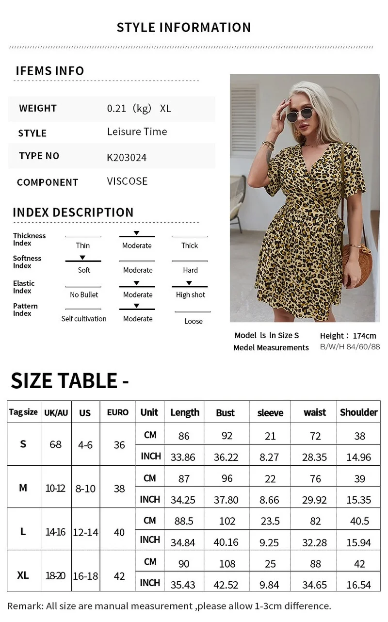 

Deenor Leopard Mini Dress 2021 Summer Women Wrap Bandage Short Sleeve Dresses Boho Beach Party Floral Print Elegant Clothing