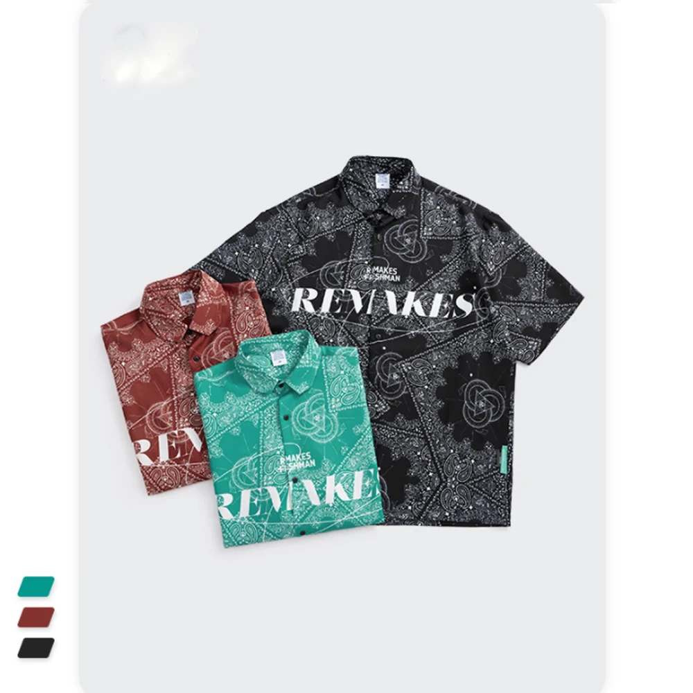 

Vintage Cashew Flower Printing Shirt Summer Men 's Clothing Half Sleeve Lapel Button up Top 2021 New Loose Casual Shirts Linen