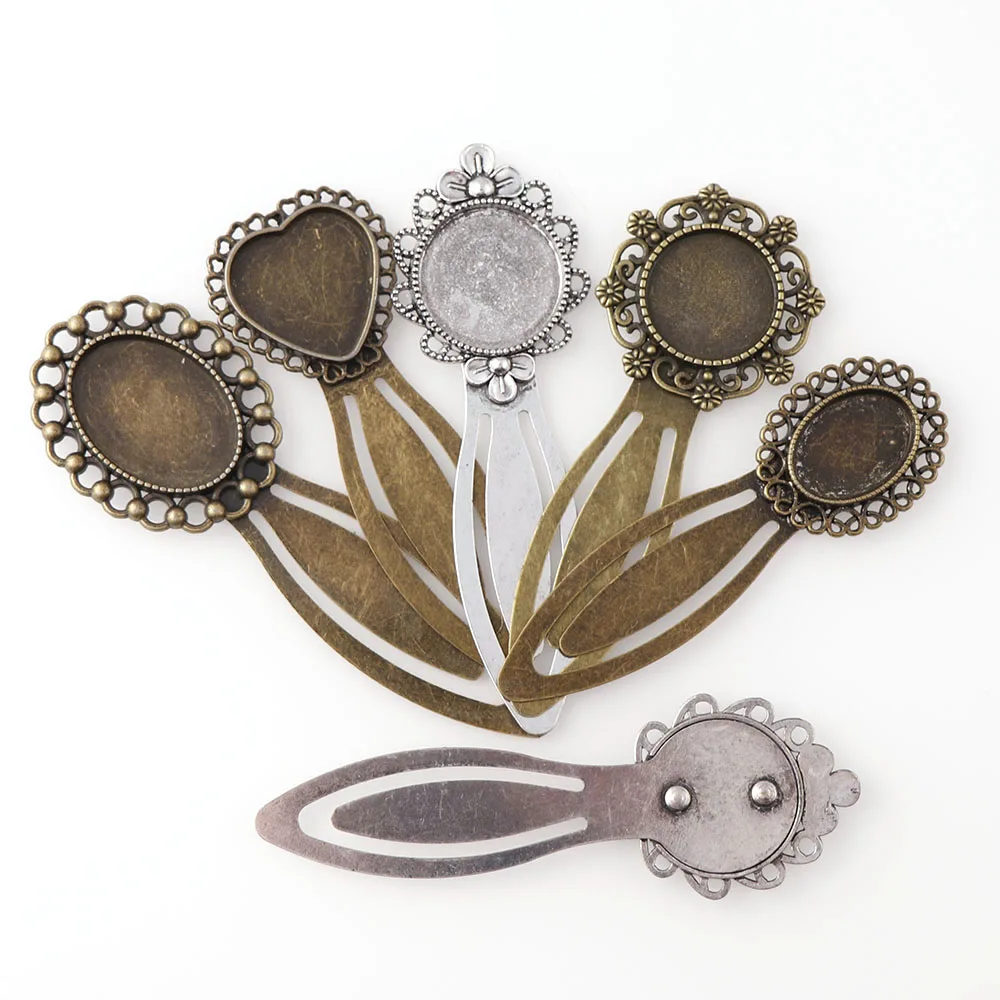 2 шт./лот модная античная серебряная бронза основа для закладок круглые