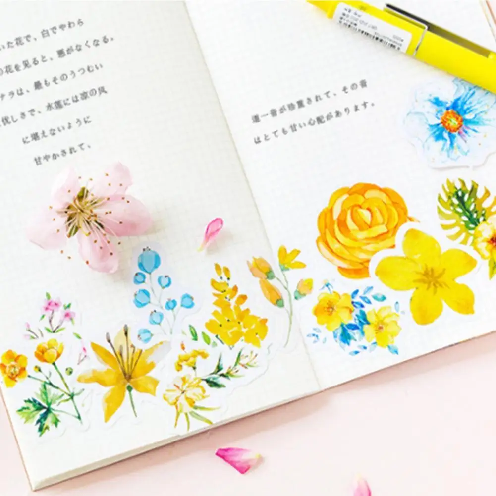 

Flower Language Series Stickers DIY Hand Account Material Beautiful Cartoon Scrapbook Diary Phone Stationery Decoration Stickers