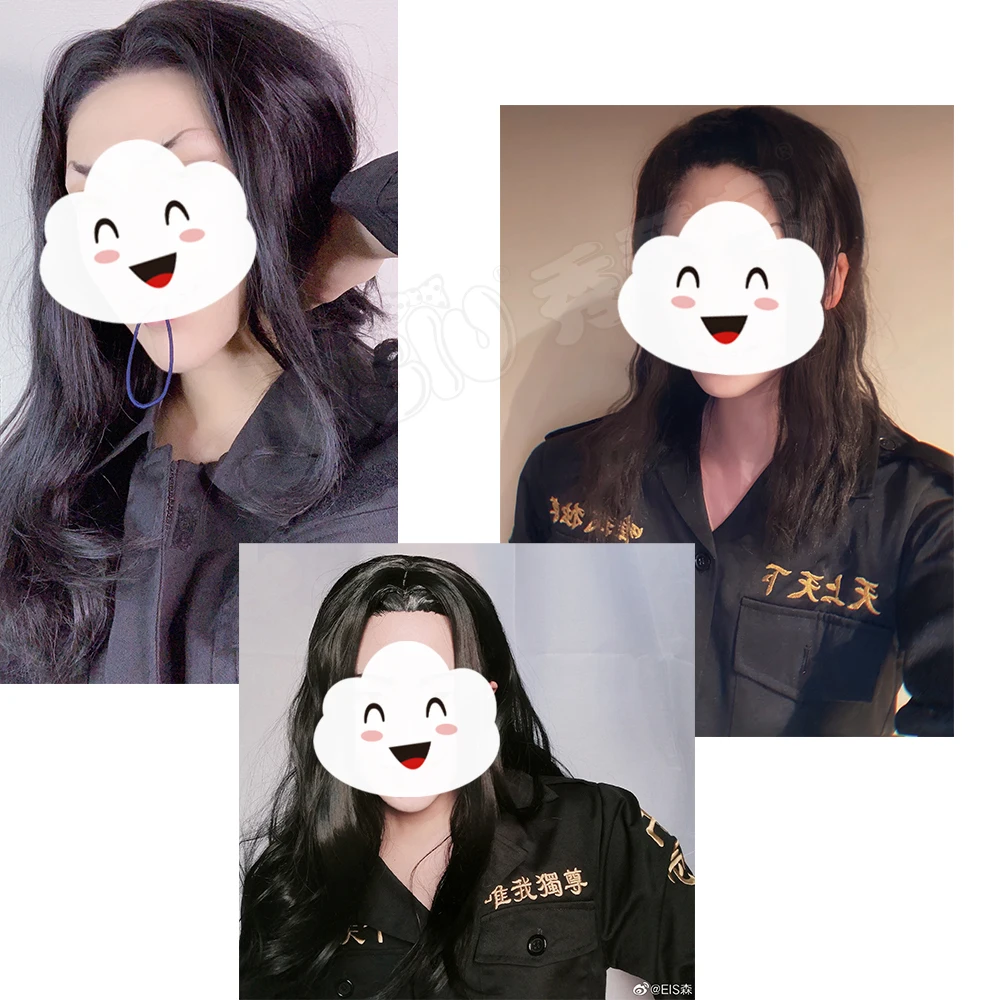 Парик для косплея Токийский рептиз Baji Keisuke парик HSIU черные длинные вьющиеся