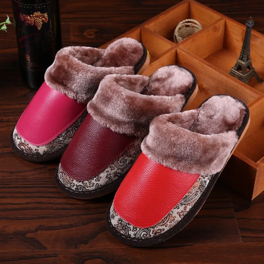 Тапки LCIZRONG из натуральной кожи для мужчин и женщин роскошные домашние тапочки