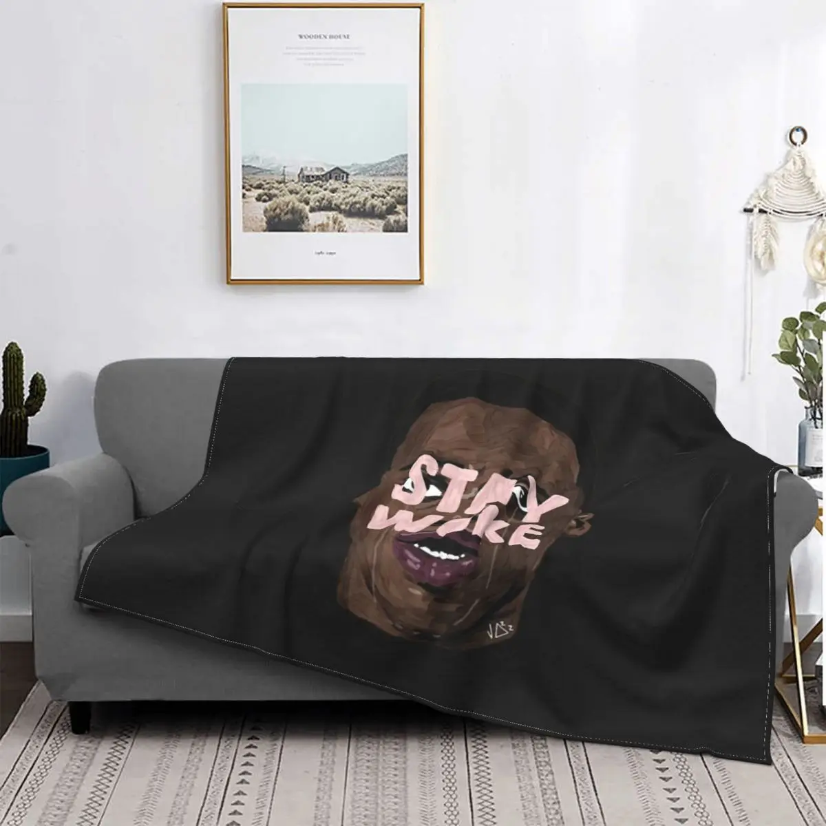 

Одеяло с надписью «STAY Wake», покрывало для кровати, Клетчатое одеяло для пикника, клетчатое Флисовое одеяло, пляжное полотенце, роскошное
