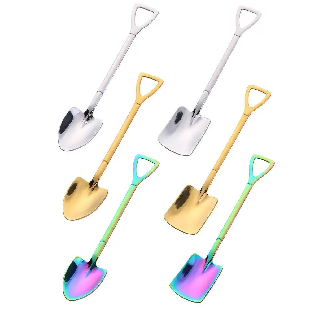 

Стальная ложка-лопата, ложка-лопата, ложка для мороженого, десерта, ложка, креативная плоская ложка L0T3