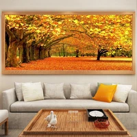 kamy yi diamond painting autumn maple leaf landscape diamond embroidery 5d diy mosaic picture home decoration hobby gift