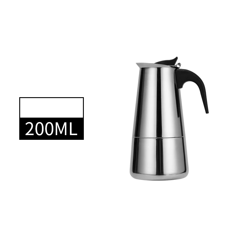 Лучшие Кофеварки Moka Pot из нержавеющей стали портативные электрические кофейники 100 мл/200 мл/300 мл/450 мл/600 мл/мл