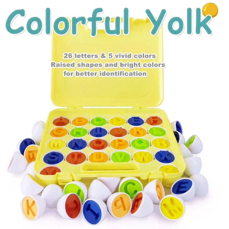 

Matching Eggs Toddler Toy Educational Game Letters Puzzle Multicolor Easter Gift Kid Recognition Color Alphabet Sorter