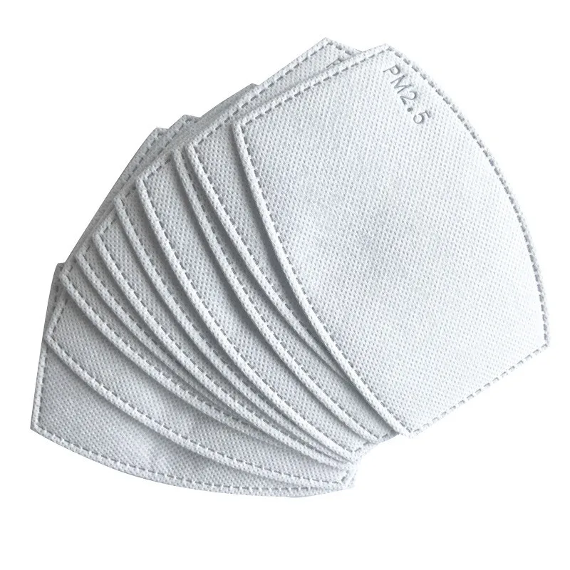 

50 pcs Activated Carbon Filter 5 Layers PM2.5 Filter Mask Paper Anti Dust Haze Mouth Mask Face Mask Filter Cotton Disposable Fil