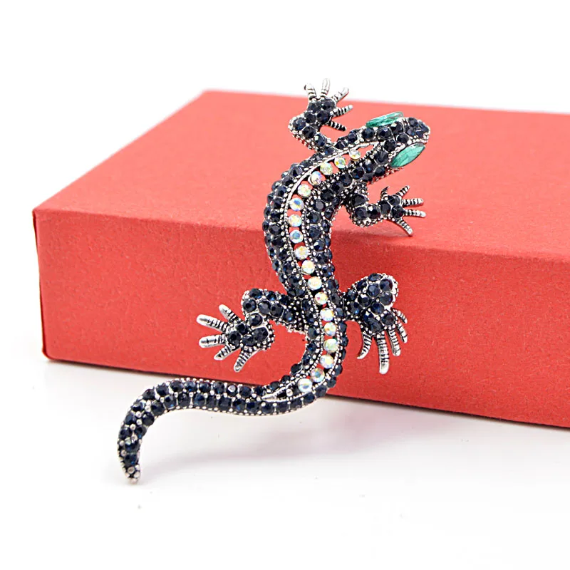 

Young Tulip Vintage Crystal Lizard Pin Brooches Fashion Jewelry for Women Jean T-shirt Accessories High Quality Hot Sale