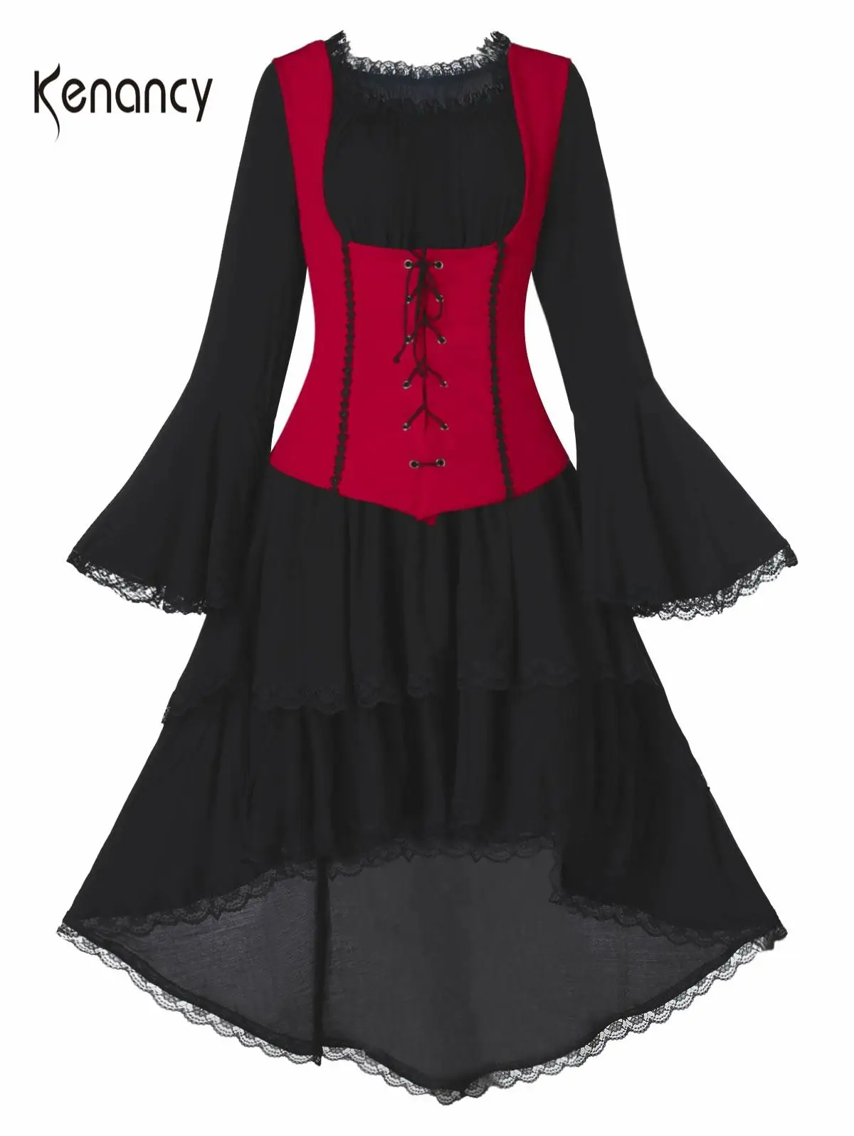 Женское кружевное платье Kenancy асимметричное корсет в стиле ретро с длинным
