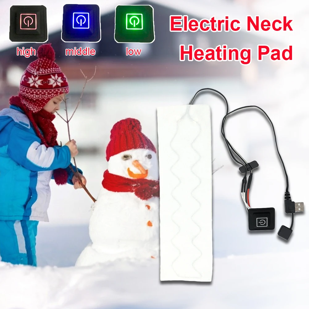 

Carbon fiber heating scarf piece USB scarf heating film clothes electric scarf 7*24cm silicone switch three-speed adjustment
