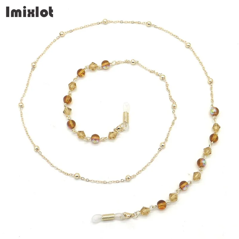 

1PC Women Fashion Crystal Beads Sunglasses Chains Metal Eyeglasses Cords Sunglasses Holder Necklace Eyewear Retainer Accessories