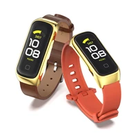 fashion sports silicone watch strap for samsung galaxy fit 2 band microfiber leather band bracelet watchband for galaxy fit2