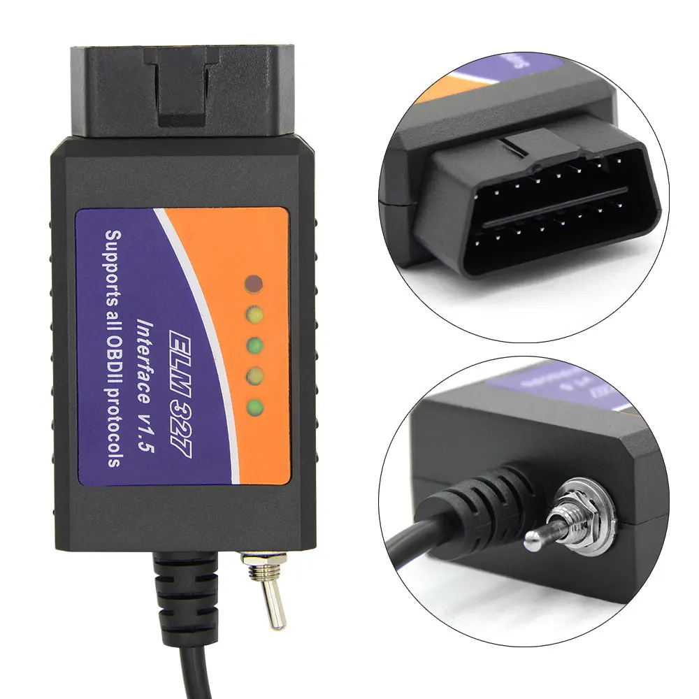 ELM327 EOBD считыватель кодов OBD2 сканеры Диагностика неисправностей автомобиля