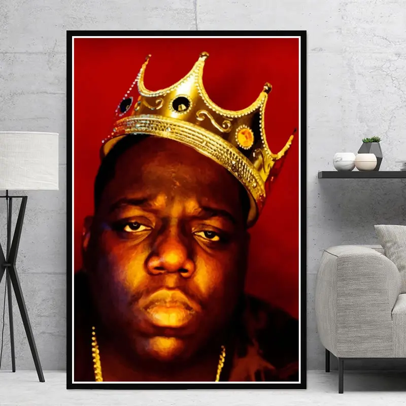 Художественная живопись известная B.I.G Biggie Smalls Gangsta Rap Smoke Star 2Pac Постер печать