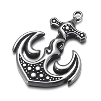 stainless steel anchor pendant polished flat vintage necklace pendants diy accessories jewelry making supplies