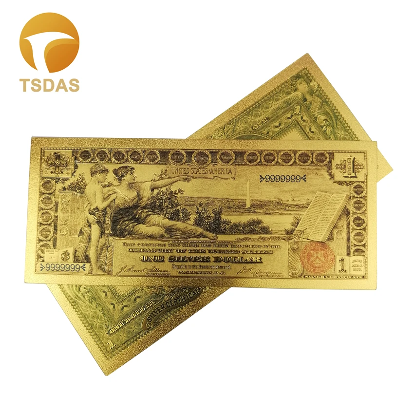 1896 цветные 999 золотые банкноты США Новинка 1 долл. для украшения дома подарок | Дом