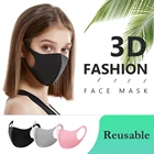 Модная маска, Пыленепроницаемая, эластичная смываемая маска с ушными петлями, полумаска для лица с изображением рта, Ветрозащитная маска для мужчин и женщин