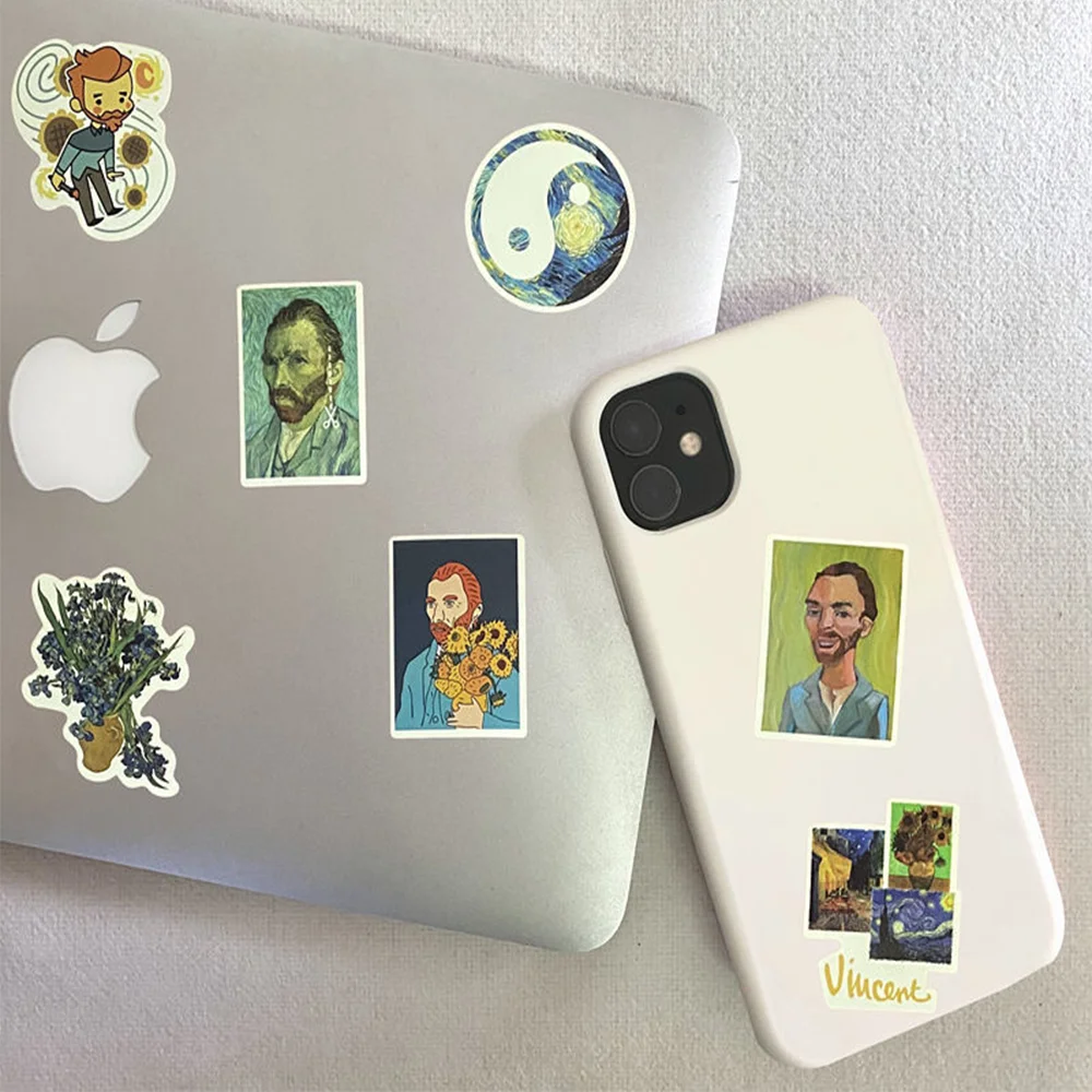 50 шт. Ван Гог Подсолнухи Картина маслом граффити наклейки Чемодан ноутбук гитары