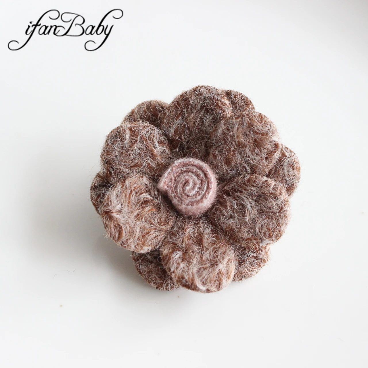 5 cm Filz-Wollblumen mit flacher Rückseite für Haarschmuck mit Lollipop in der Mitte – Detail 20