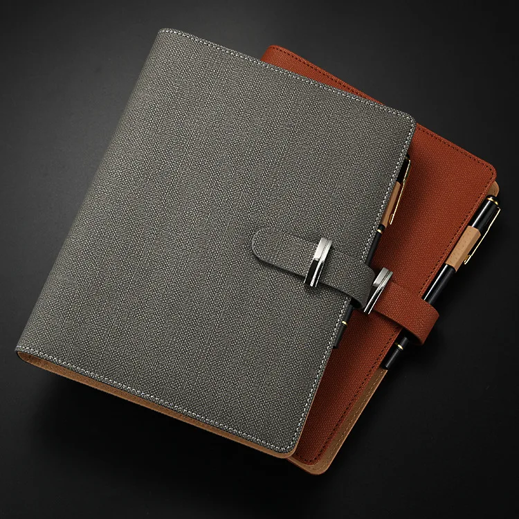 

Creative Loose-leaf Notebook Office Stationery Textured Leather Notepad Business Notebook
