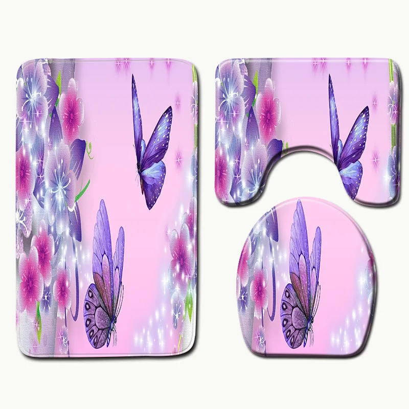 Zeegle коврик для ванной и душа с рисунком природного пейзажа крышка туалета