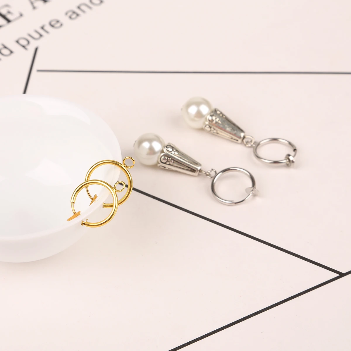 Медные железные серьги крючок-карабин золотой родиевый серебряный цвет для