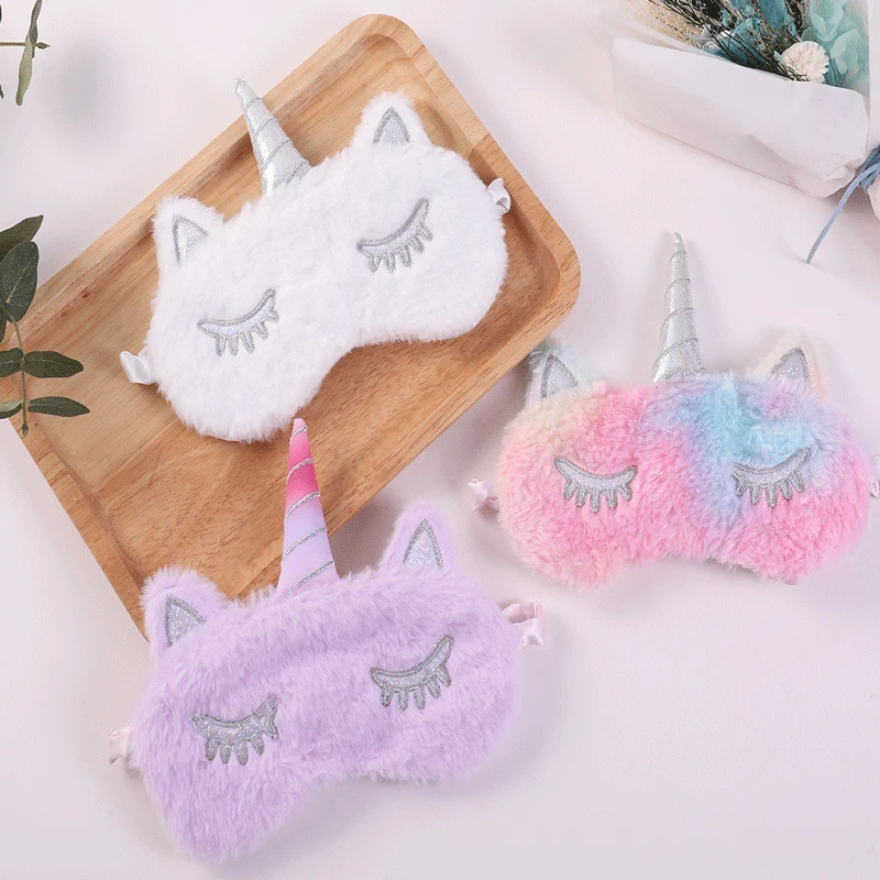 1 шт. плюшевая маска для сна с единорогом повязка на глаза милые дети мультяшная 3D
