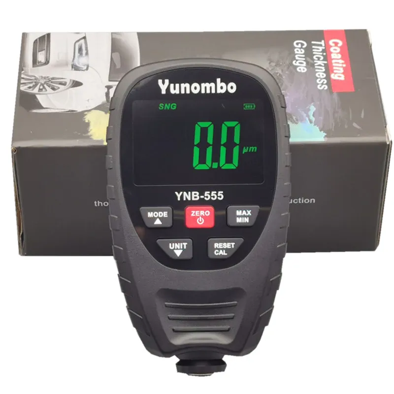 

Yunombo YNB-555/YNB-555R Fe/nFe/Fe + Zn Автомобильный датчик толщины краски, измеритель толщины пленки с функцией цинка