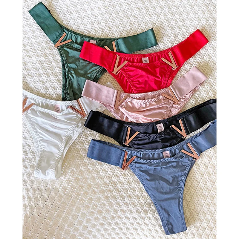 

Sexy Underwear Seamless Women Panties Low Rise Thong Luxury Metal Buckle G String Bikini Girls Briefs Female Panty High Cut