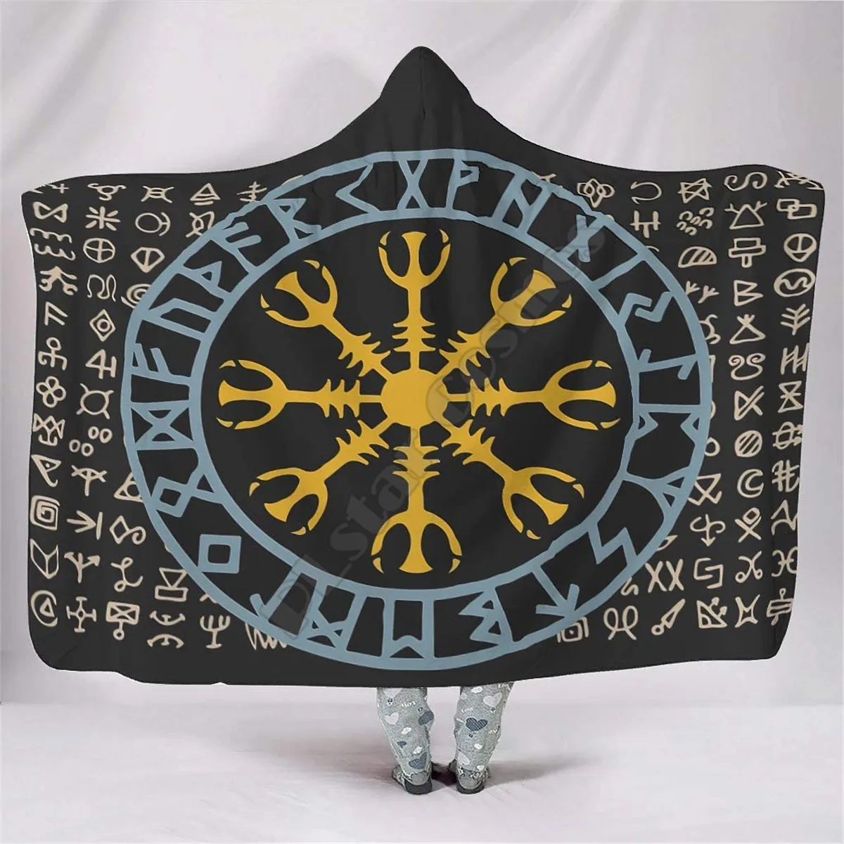 

Viking Tattoo Breathable Hooded Blanket 3D Printed Wearable Blanket Adults kids Blanket blanket throw blanket Drop Shipping 02