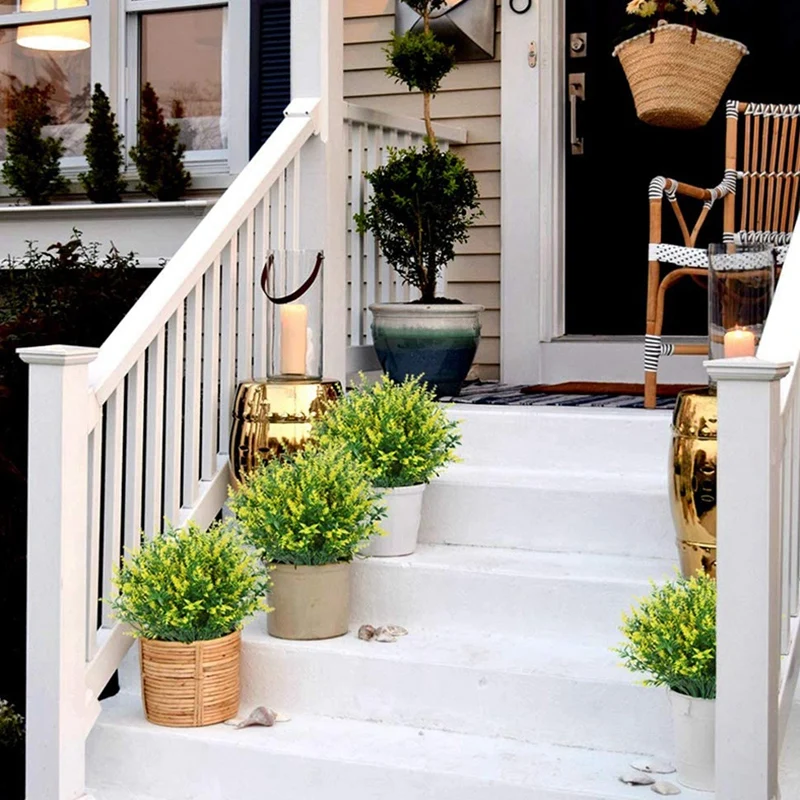 

18 Bundles Artificial Lavender Fake Flowers for Decoration UV Resistant, 8 Bundles Yellow & 10 Bundles White-Green