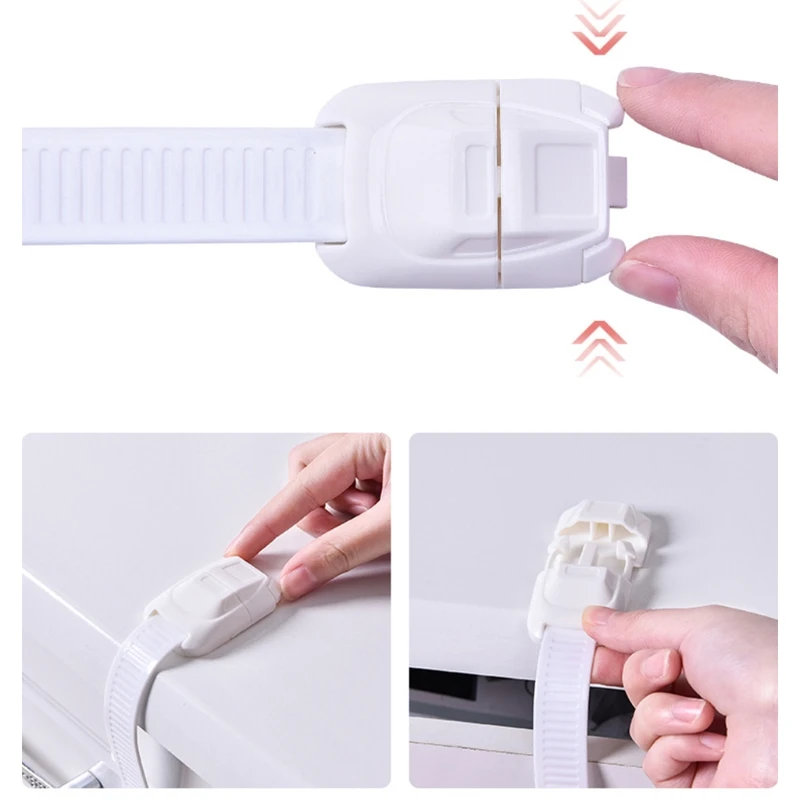 

20 Pcs Child Safety Cabinet Locks Soft Strap Drawer Locks for Door Cupboards Fridge with Strong Adhesive