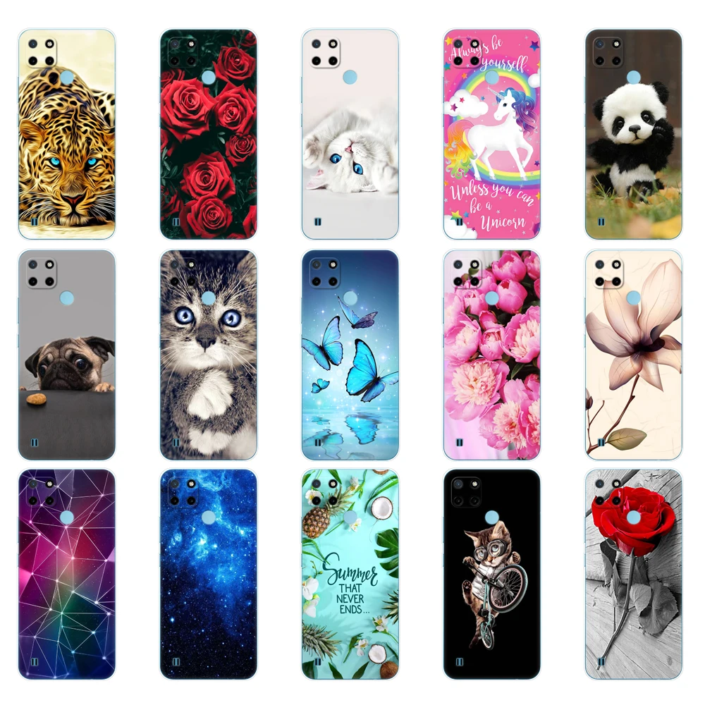 for realme c21y c25y case silicon back cover phone case for oppo realme c21y c25y 4g soft case rmx3261 coque tpu bumper 6 5inch free global shipping
