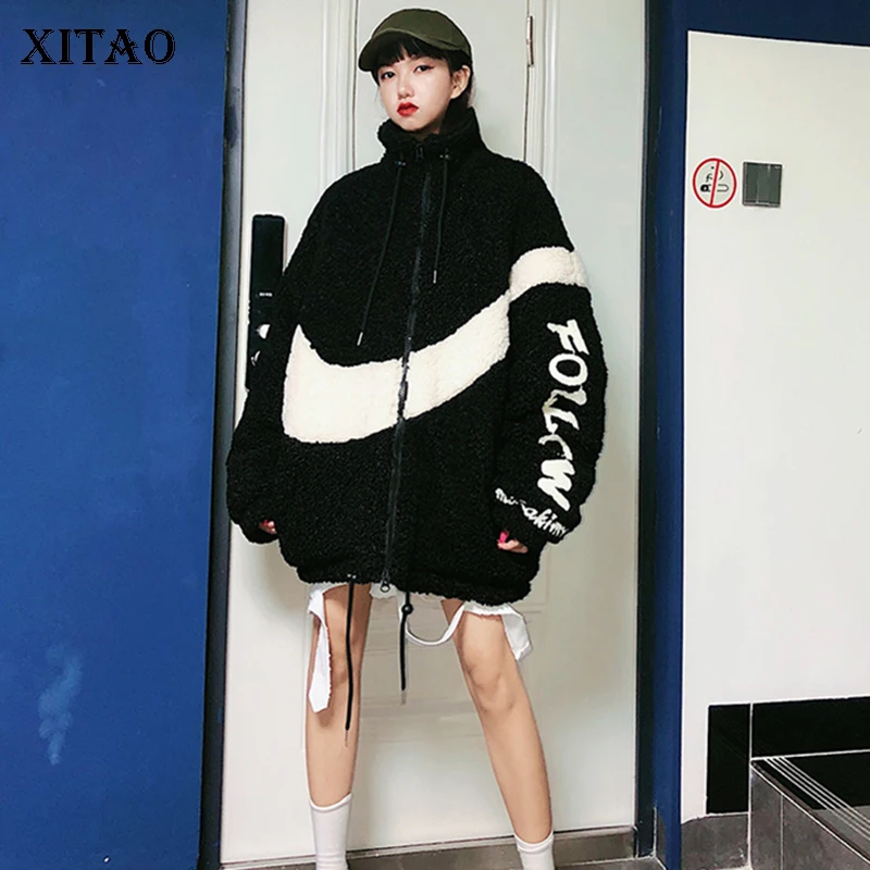 XITAO полосатая парка с буквенным принтом модная новинка 2019 зимнее пальто