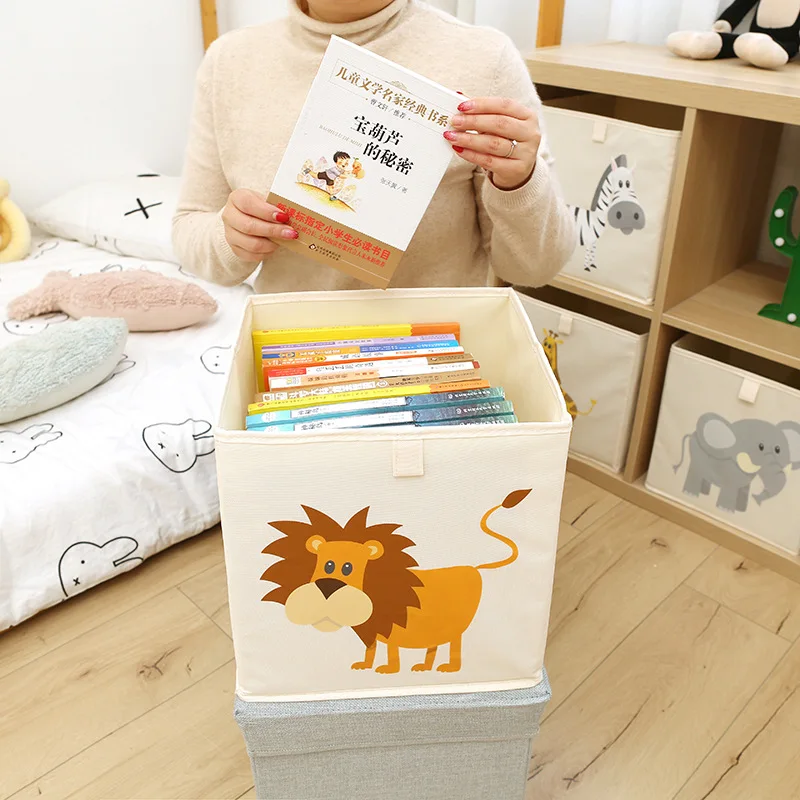 Cube Kids Toys Storage Box Fabric Bins Children Clothes Shoes Container Cartoon Animals Sundries Collections |
