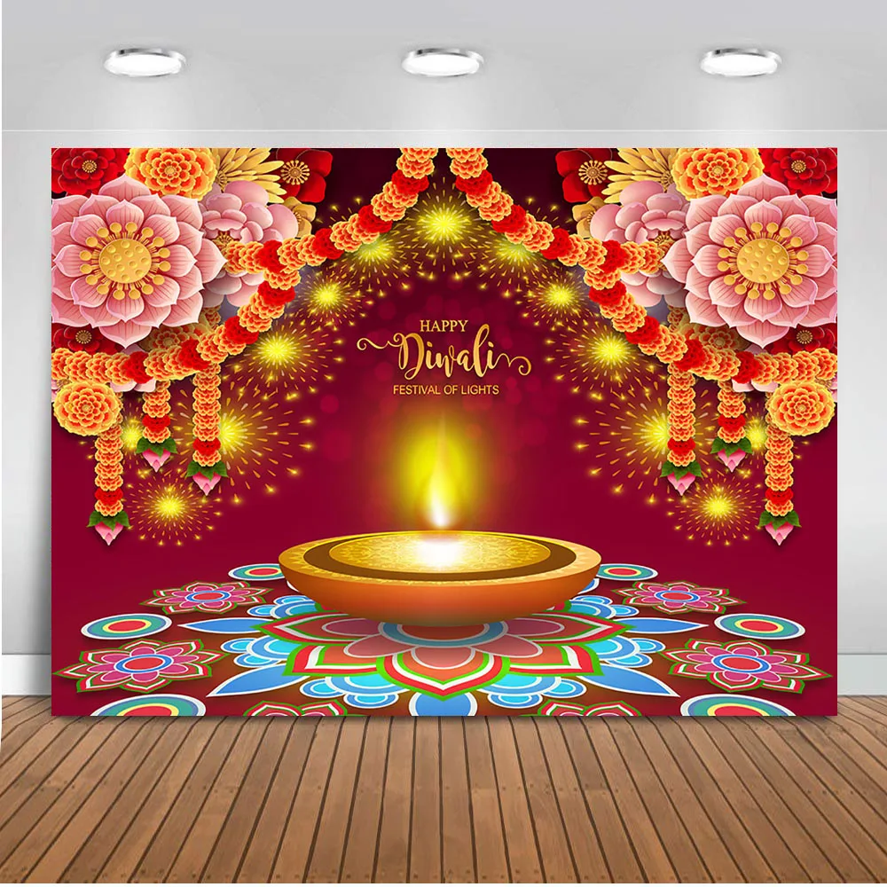 Счастливый Дивали день рождения фон для photocall Даймонд светильник фото вечерние