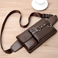 brand mens waist bag leather male fanny pack new male shoulder chest bags for phone travel man belt pouch murse banana bum bag