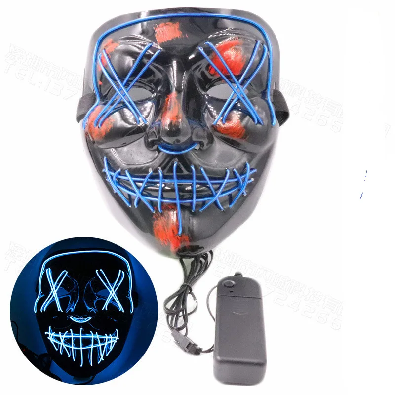 Хэллоуин ужас атмосфера реквизит с рожицей светящаяся маска светодиодный