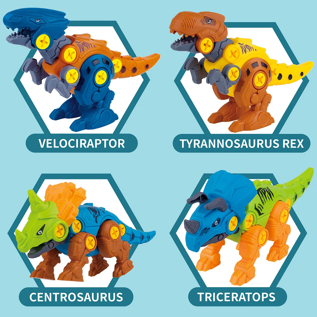 

4Pcs Kids Take Apart Dinosaur Model Toy Assembly Dinosaur Building Construction Toys Early Educational Toys