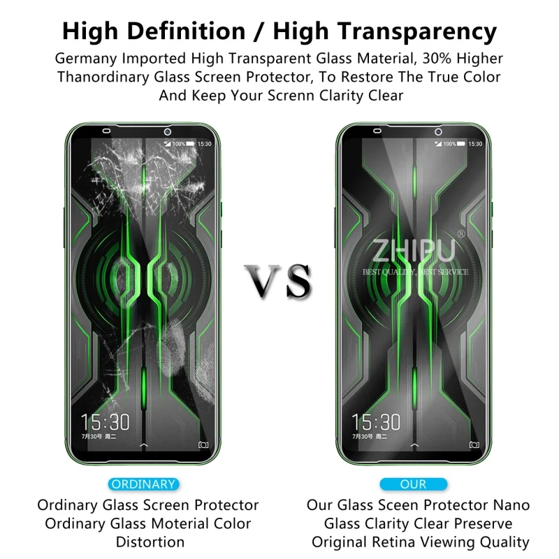 2-Pack Black Shark 2 Pro Screen Protector - 2.5D 9H Tempered Glass Protective Film for Xiaomi Black Shark 2 Pro image 5