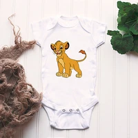 summer fashion disney lion king simba graphic infant jumpsuits tops base o neck baby romper funny newborn bodysuit dropship